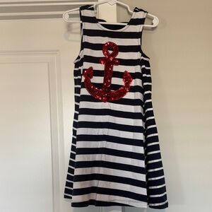 Tommy Bahama Navy and White Striped Dress with Red Anchor - Never worn